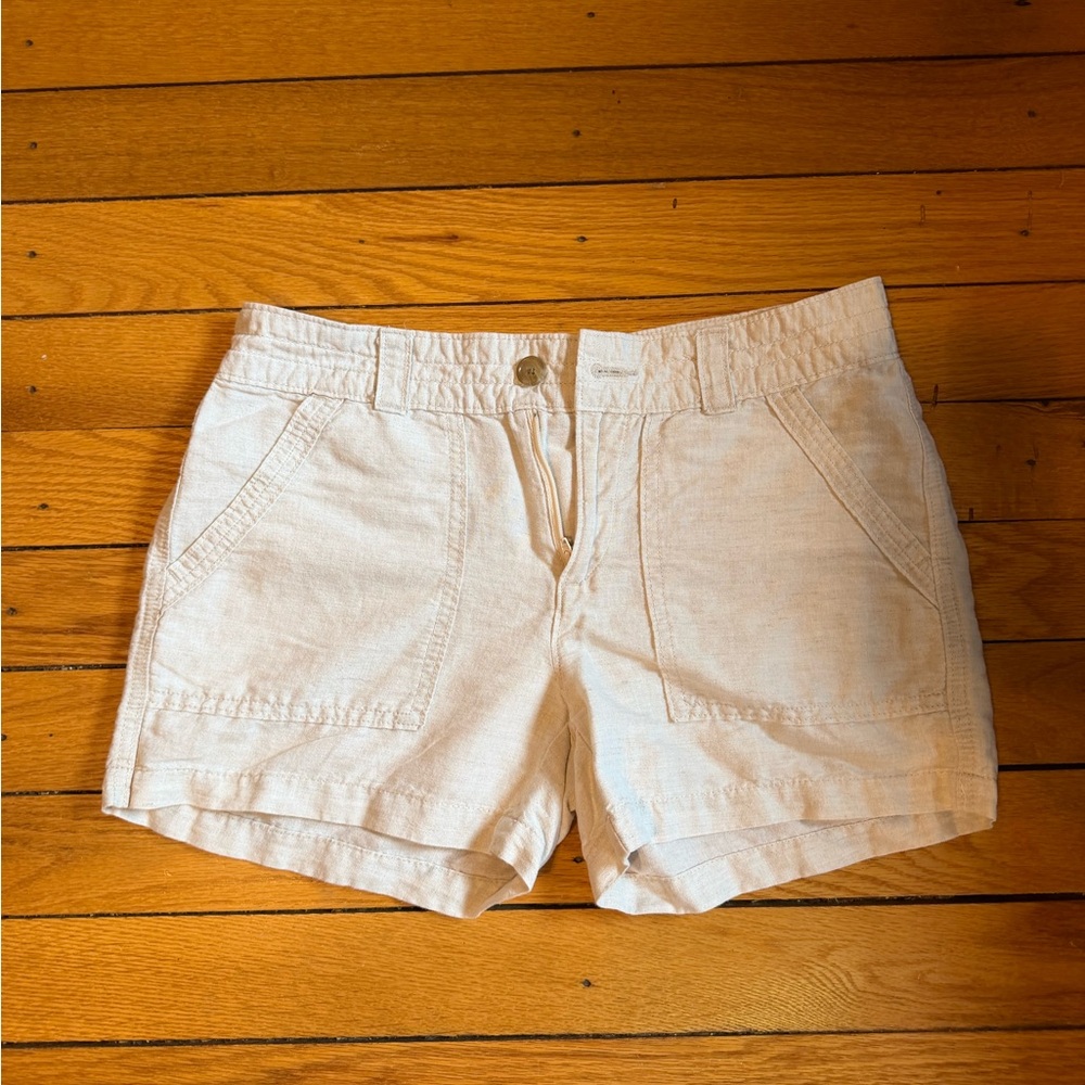 Banana Republic Light Beige Linen Blend Women's Bermuda Shorts